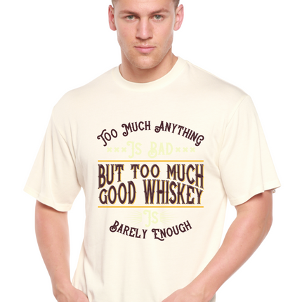 But Too Much Good Whiskey Men's Bamboo Viscose/Organic Cotton Short Sleeve Graphic T-Shirt