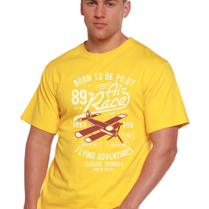 Born To Be Pilot Men's Bamboo Viscose/Organic Cotton Short Sleeve Graphic T-Shirt