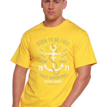 Born To Be Free Men's Bamboo Viscose/Organic Cotton Short Sleeve Graphic T-Shirt