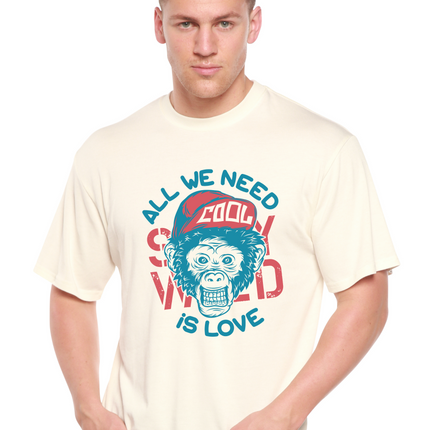 All We Need is Love Men's Bamboo Viscose/Organic Cotton Short Sleeve Graphic T-Shirt