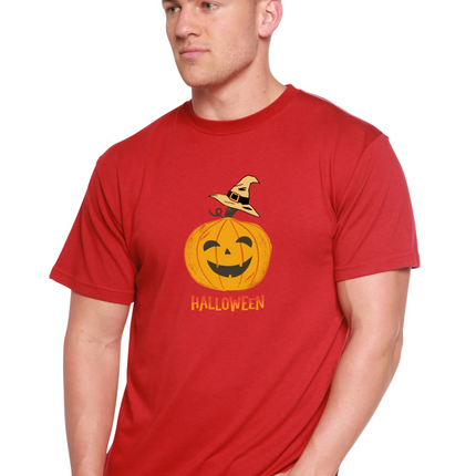 Halloween Pumpkin Unisex Bamboo Viscose/Organic Cotton Short Sleeve Graphic T-Shirt