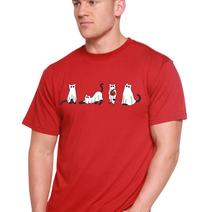 Halloween Cats Men's Bamboo Viscose/Organic Cotton Short Sleeve Graphic T-Shirt