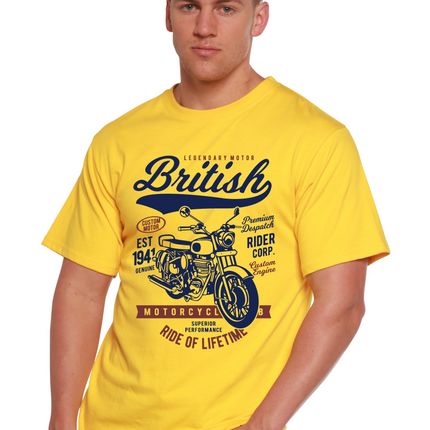 British Motorcycle Men's Bamboo Viscose/Organic Cotton Short Sleeve Graphic T-Shirt