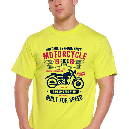 Motorcycle Ride Free Men's Bamboo Viscose/Organic Cotton Short Sleeve Graphic T-Shirt