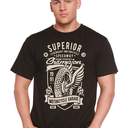 Superior Motorcycle Spun Bamboo® Men's Bamboo Viscose/Organic Cotton Short Sleeve Graphic T-Shirt