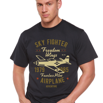 Sky Fighter Spun Bamboo® Men's Bamboo Viscose/Organic Cotton Short Sleeve Graphic T-Shirt