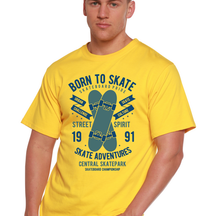 Born To Skate Men's Bamboo Viscose/Organic Cotton Short Sleeve Graphic T-Shirt