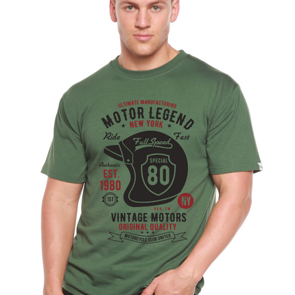 Motor Legend Helmet Men's Bamboo Viscose/Organic Cotton Short Sleeve Graphic T-Shirt