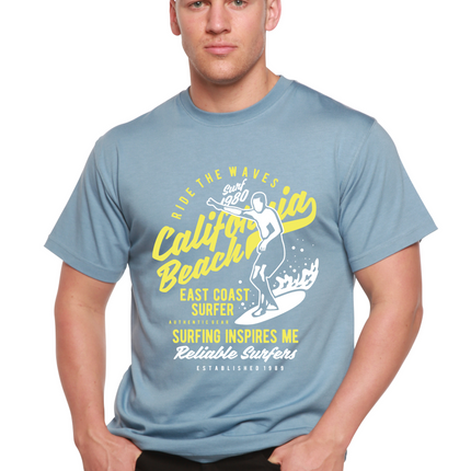 Ride The Waves Spun Bamboo® Men's Bamboo Viscose/Organic Cotton Short Sleeve Graphic T-Shirt