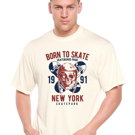 Born To Skate 1991 New York Men's Bamboo Viscose/Organic Cotton Short Sleeve Graphic T-Shirt