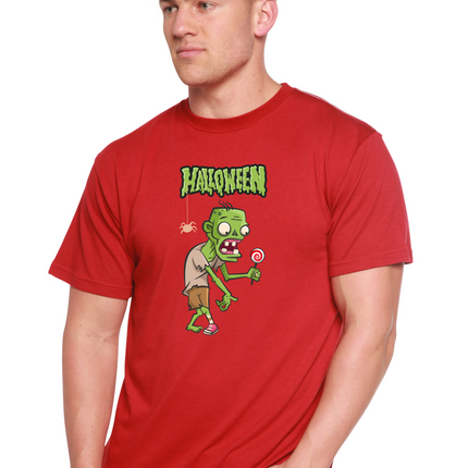 Halloween Green Monster Unisex Bamboo Viscose/Organic Cotton Short Sleeve Graphic T-Shirt