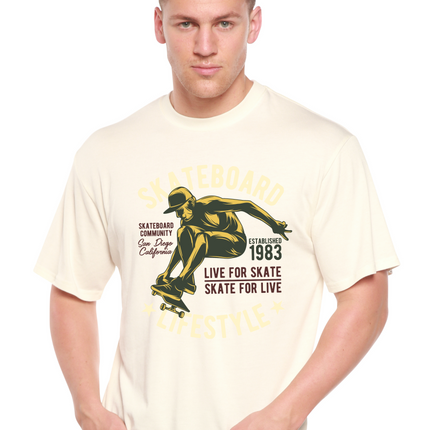 Skateboard Lifestyle Men's Bamboo Viscose/Organic Cotton Short Sleeve Graphic T-Shirt