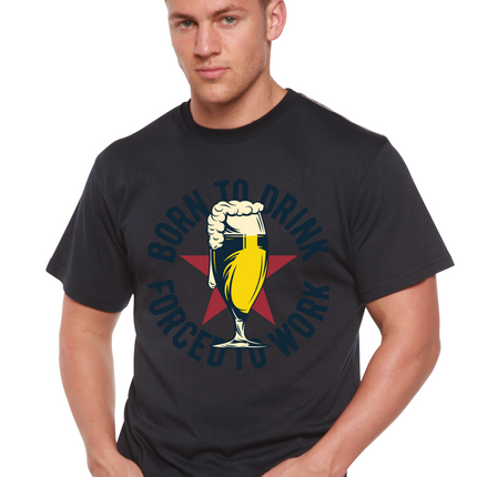 Born to Drink Men's Bamboo Viscose/Organic Cotton Short Sleeve Graphic T-Shirt