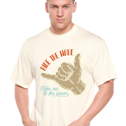 Ride The Wave Men's Bamboo Viscose/Organic Cotton Short Sleeve Graphic T-Shirt