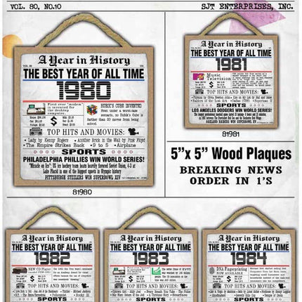 1978 A Year in History Plaques 5" x 5" wood plaque/sign