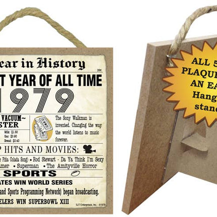 1979 A Year in History Plaques 5" x 5" wood plaque/sign