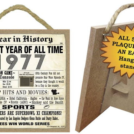 1977 A Year in History Plaques 5" x 5" wood plaque/sign