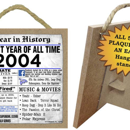 2004 A Year in History Plaques 5" x 5" wood plaque/sign