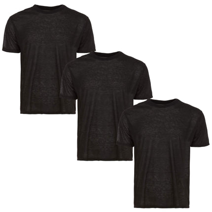 6-Pack: Men's Tagless Black Short Sleeve Shirt