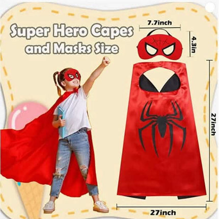 6-Pack: Superhero Reversible Cape & Mask Set
