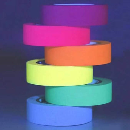 6-Pack: UV Gaffer Fluorescent Party Tape Blacklight Reactive Glow In The Dark Tape