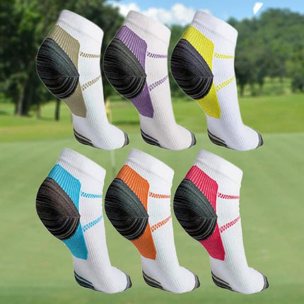 6 Pairs: Unisex Ankle-Length Compression Socks