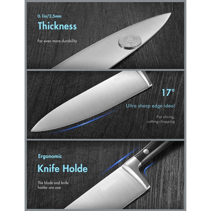 6-Piece: Aicok German Stainless Steel Kitchen Knife Set