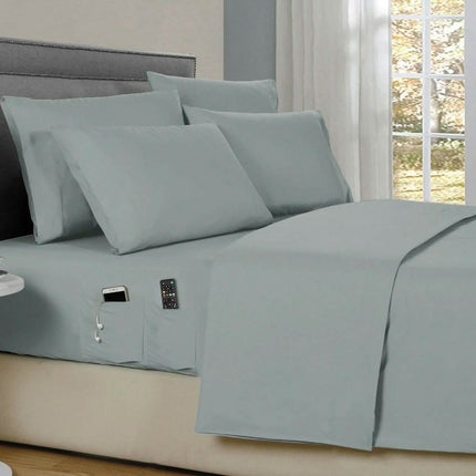 6-Piece: Bamboo Smart Sheet Set With Storage Pocket
