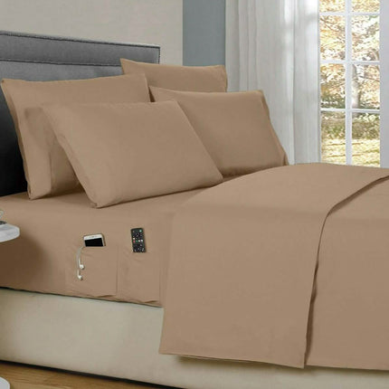 6-Piece: Bamboo Smart Sheet Set With Storage Pocket