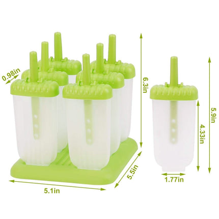 6-Piece: Popsicle Molds Reusable Ice Cream DIY Ice Pop Maker