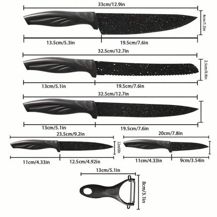 6-Piece Set: High Carbon Stainless Steel Sharp Kitchen Knives