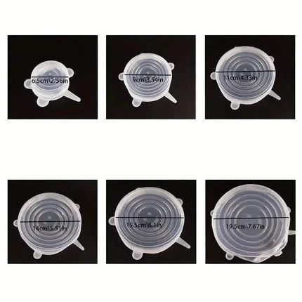 6-Pieces: Reusable Durable Food Storage Bowl Lids