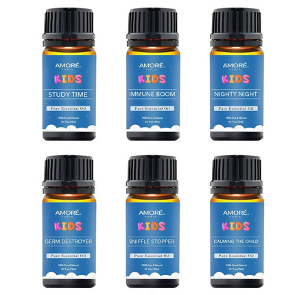 6-Pieces Set: Natural Aromatherapy Kids Safe Essential Oils Starter Set