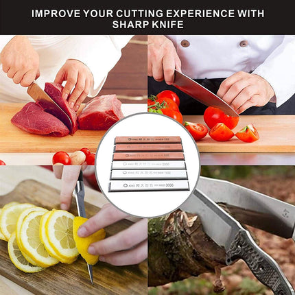 6-Pieces: Sharpening Stones Set Kitchen Knife Sharpener