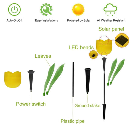 6-Pieces: Solar Garden Tulip Flower Lights