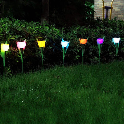 6-Pieces: Solar Garden Tulip Flower Lights
