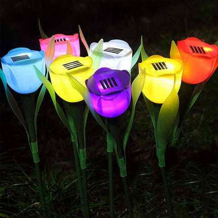 6-Pieces: Solar Garden Tulip Flower Lights
