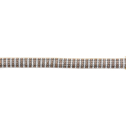 10K Yellow Gold 10-1/3 Cttw Alternating Coco Color and White Diamond 5 Row Tennis Bracelet (Brown/H-I Color, SI1-SI2 Clarity) - Size 7.25