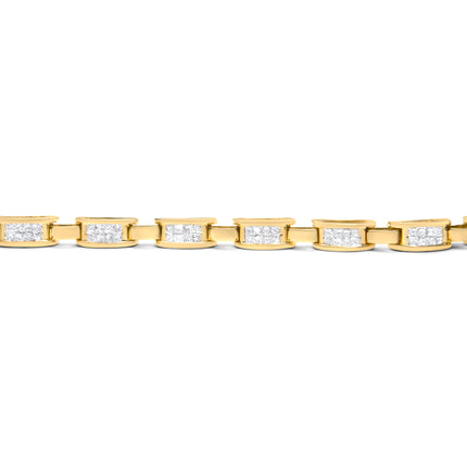 14K Yellow Gold Princess-Cut Diamond Links of Love Bracelet (2.00 cttw, H-I Color, SI2-I1 Clarity)