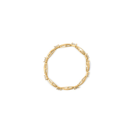 14K Yellow Gold Princess and Baguette Cut Diamond Beaded Bracelet (3.00 cttw, H-I Color, SI1-SI2 Clarity)