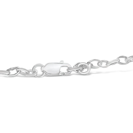 10k White Gold 1/6 Cttw Diamond "Love" Charm Cable Chain Bracelet (H-I Color, I1-I2 Clarity) - 7"