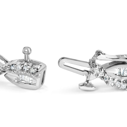 14K White Gold 2.00 Cttw Diamond Swirl and Pear Shape Link Bracelet (I-J Color, I2-I3 Clarity) - 7"