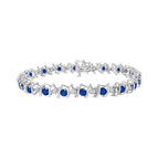 White.Sterling Silver / 7.25 / Blue Sapphire