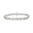 White.Sterling Silver / 7.25 / Yellow Citrine