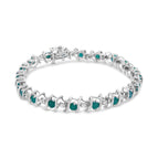 White.Sterling Silver / 7.25 / Green Emerald