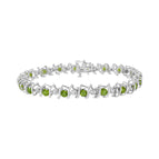 White.Sterling Silver / 7.25 / Green Peridot