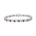 White.Sterling Silver / 7.25 / Red Garnet