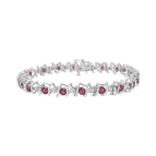 White.Sterling Silver / 7.25 / Pink Tourmaline