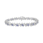 White.Sterling Silver / 7.25 / Blue Tanzanite