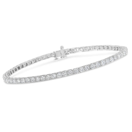 IGI Certified 4.0 Cttw Diamond 14K White Gold Classic 7â€ Tennis Bracelet (H-I Color, I1-I2 Clarity)
